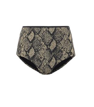 Solid & Striped | The Brigitte snake-effect bikini bottoms商品图片,6.9折
