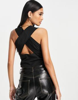 更多VERO MODA, VERO MODA | Vero Moda slinky crossover crop top in black商品图片 8折