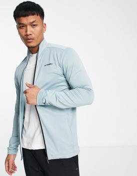 推荐adidas Terrex zip up fleece jacket in grey商品