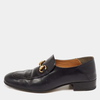 古驰高帮鞋, [二手商品] Gucci | Gucci Black Leather Horsebit Collapsible Heel Loafers Size 37.5商品图片 8.7折, 满1件减$100, 满减