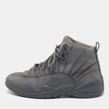 推荐Air Jordans Grey Nubuck Leather High Top Sneakers Size 41商品