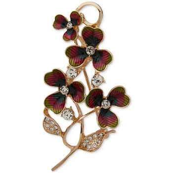 Anne Klein | Gold-Tone Crystal Flower Branch Pin,商家Macy's,价格¥104