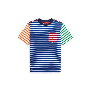 Ralph Lauren | Big Boys Striped Cotton Jersey Pocket T-shirt,商家Macy's,价格¥251