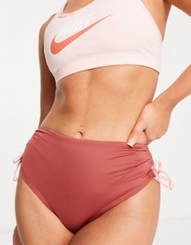 NIKE | Nike Swimming high waist cheeky bikini bottom in pink商品图片,8.5折