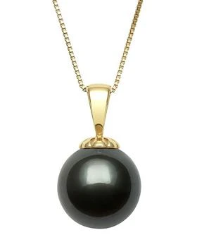Bloomingdale's | Tahitian Black Cultured Pearl Pendant Necklace in 14K Yellow Gold, 18" - 100% Exclusive,商家Bloomingdale's,价格¥8402