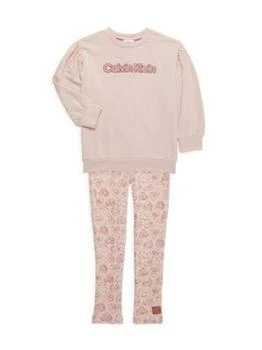 推荐​Little Girl’s 2-Piece Logo Sweatshirt & Leggings Set商品