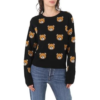 推荐Ladies Fantasia Black Teddy Bear-Print Wool Jumper商品