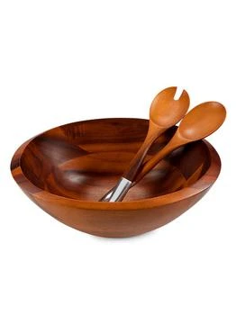 Nambé | 3-Piece Acacia Wood Salad Bowl & Servers,商家Saks OFF 5TH,价格¥750