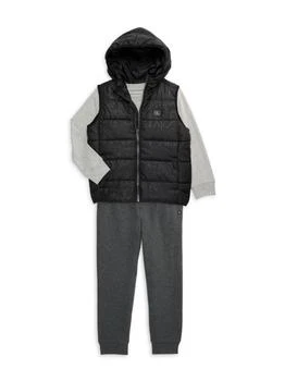 Calvin Klein | Baby Boy's & Little Boy's 3-Piece Vest, T-Shirt & Joggers Set,商家Saks OFF 5TH,价格¥300