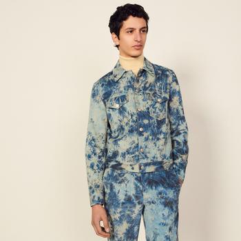 sandro leather jacket men, Sandro | Tie-dye velvet jacket商品图片 5折