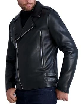 推荐Leather Asymmetric Full Zip Moto Jacket商品