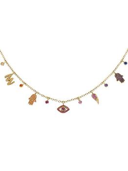 商品18K Yellow Gold, Rainbow Sapphire & Ruby Charm Necklace图片