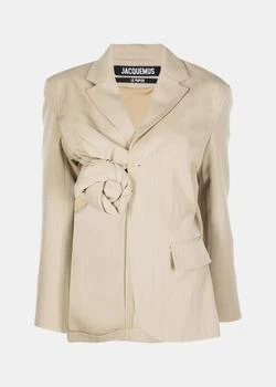 推荐Jacquemus Dark Beige 'La Veste Baccala' Knotted Blazer商品