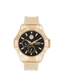 推荐46MM Goldtone IP Stainless Steel Chronograph Bracelet Watch商品
