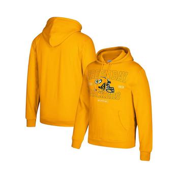 helmet怎么选, Mitchell & Ness | Men's Gold-Tone  Green Bay Packers Classic Helmet Pullover Hoodie商品图片 