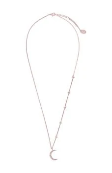 Sterling Forever | 14K Rose Gold Plated CZ Crescent with Stars Necklace 4.6折, 独家减免邮费