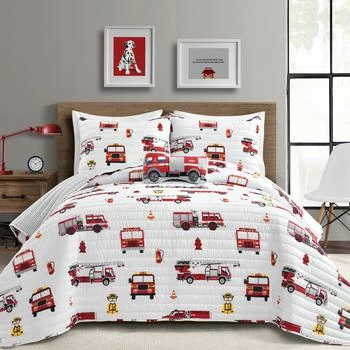 Lush Décor | Make A Wish Fire Truck Quilt Red/White 4Pc Set Full/Queen,商家Premium Outlets,价格¥297