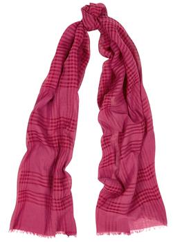 推荐Purple checked cotton and silk-blend scarf商品
