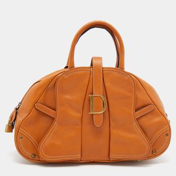 迪奥托特包, [二手商品] Dior | Dior Brown Leather Double Saddle Bowler Bag商品图片 8.9折, 满1件减$100, 满减