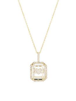 MATEO, MATEO | 14K Yellow Gold, Crystal Quartz & Diamond Heart Pendant Necklace商品图片 