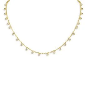 Kenneth Jay Lane | Cubic Zirconia Charm Collar Necklace in 14K Gold Plated, 16",商家Bloomingdale's,价格¥702