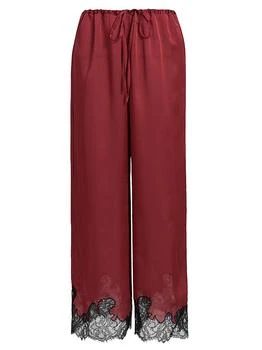Kiki De Montparnasse | Giselle Lace-Trim Silk Pajama Pants,商家Saks Fifth Avenue,价格¥4610