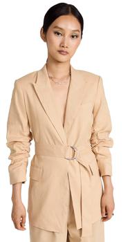 10 Crosby Derek Lam, Derek Lam | Derek Lam 10 Crosby Harrison Gathered Sleeve Blazer商品图片 