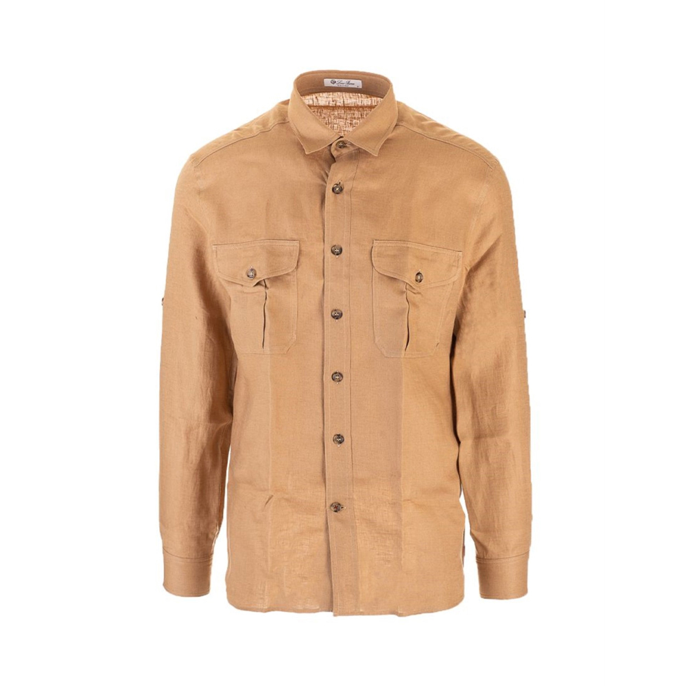 推荐LORO PIANA 棕色男士衬衫 FAL6142-E444商品
