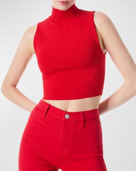 Alice + Olivia | Darina Mock-Neck Fitted Crop Tank商品图片,满$200减$50, 满减