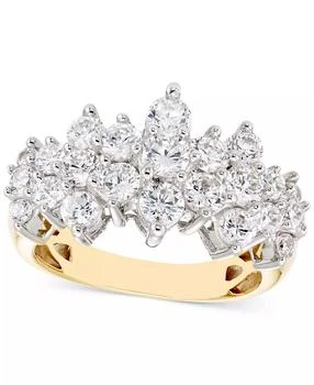 Macy's | Diamond Horizontal Cluster Ring (2 ct. t.w.) in 14k Gold,商家Macy's,价格¥19532