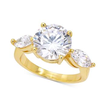 商品Gold-Tone Round & Marquise Crystal Triple-Stone Ring, Created for Macy's图片