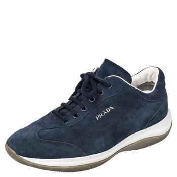 [二手商品] Prada | Prada Sport Blue Suede Low Top Sneakers Size 36.5商品图片,5.1折