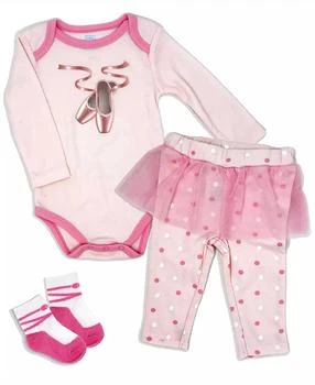 Baby Mode | Baby Girls Ballet Bodysuit, Pants and Socks, 3 Piece Set,商家Macy's,价格¥199