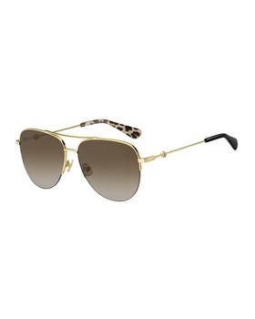 Kate Spade | maisie stainless steel aviator sunglasses, brown商品图片,