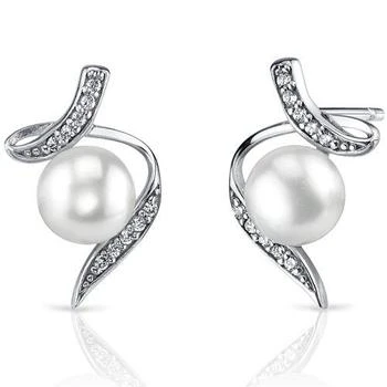 Peora | Freshwater Pearl Earrings Sterling Silver Round Button 6.5mm,商家Verishop,价格¥380