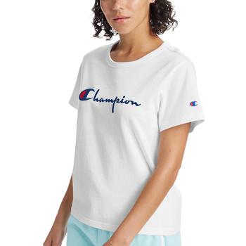 推荐Champion Womens Plus Ribbed Knit Logo T-Shirt商品