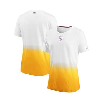 推荐Women's White Minnesota Vikings Dip Dye T-shirt商品