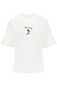 Burberry | T-shirt with embroidery and flocked rose 8.5折