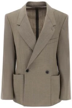 Lemaire | Double Breasted Blazer In Tropical Poly Wool 6.3折