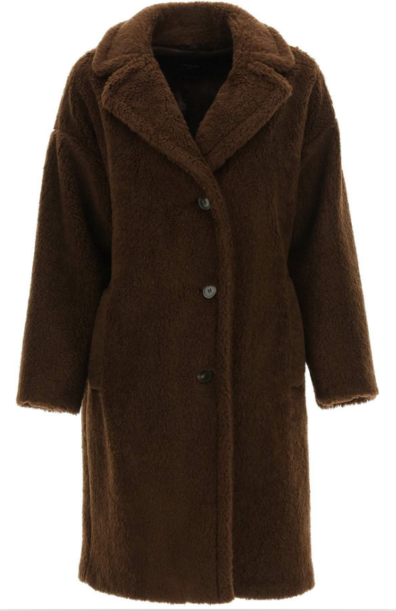 推荐MAX MARA 女士深棕色羊羔毛大衣 50160913-600-014商品