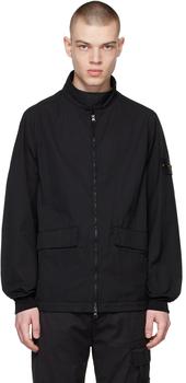 Stone Island, Stone Island | Black Garment-Dyed Batavia Jacket商品图片 4.6折
