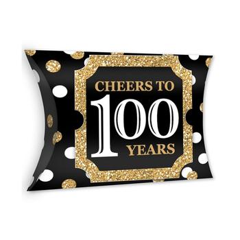 商品Big Dot of Happiness | Adult 100th Birthday - Gold - Favor Gift Boxes - Birthday Party Large Pillow Boxes - Set of 12,商家Macy's,价格¥122图片