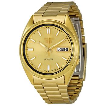 精工5号图片, Seiko | Series 5 Automatic Gold Dial Yellow Gold-tone Mens Watch SNXS80商品图片 4.5折