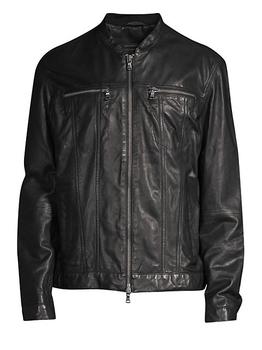 推荐Zip-Front Leather Jacket商品