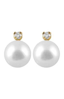 Splendid Pearls | Freshwater Pearl & Diamond Stud Earrings - 0.02ct. 独家减免邮费