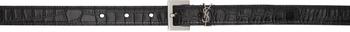 ysl皮带, Yves Saint Laurent | Black Croc Monogram Belt商品图片 