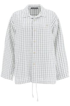 推荐Acne Studios Face Patch Logo Checked Flannel Oversized Shirt商品