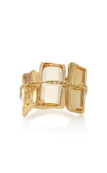 商品Kika Alvarenga - Women's Tucum III 18K Gold and Quartz Ring - White - Moda Operandi - Gifts For Her图片