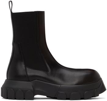 rick owens tractor, Rick Owens | 黑色 Beatle Bozo Tractor 踝靴商品图片 