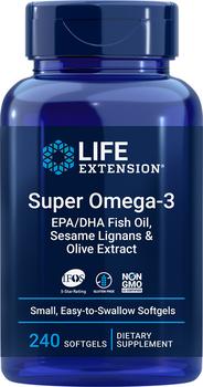 商品Life Extension | 深海鱼油欧米伽omega-3高纯度超级野生鱼油软胶囊中老年人DHA 240粒/瓶,商家Life Extension,价格¥194图片